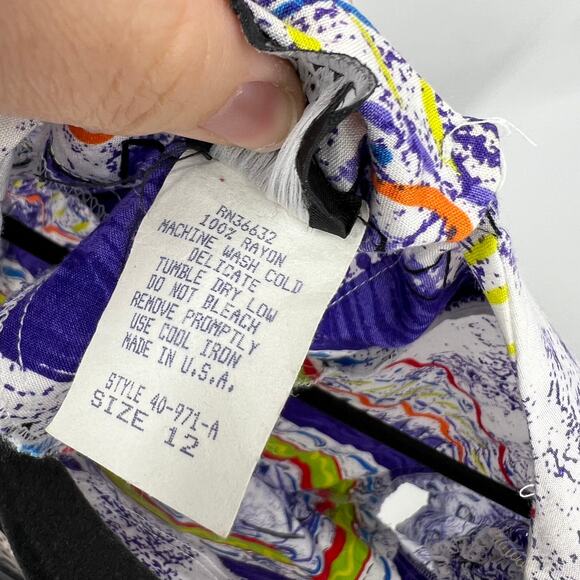 Vintage Ali Miles Short Sleeve Blouse & Pants Set TieDye 80's USA Made Women 12 - Picture 5 of 14